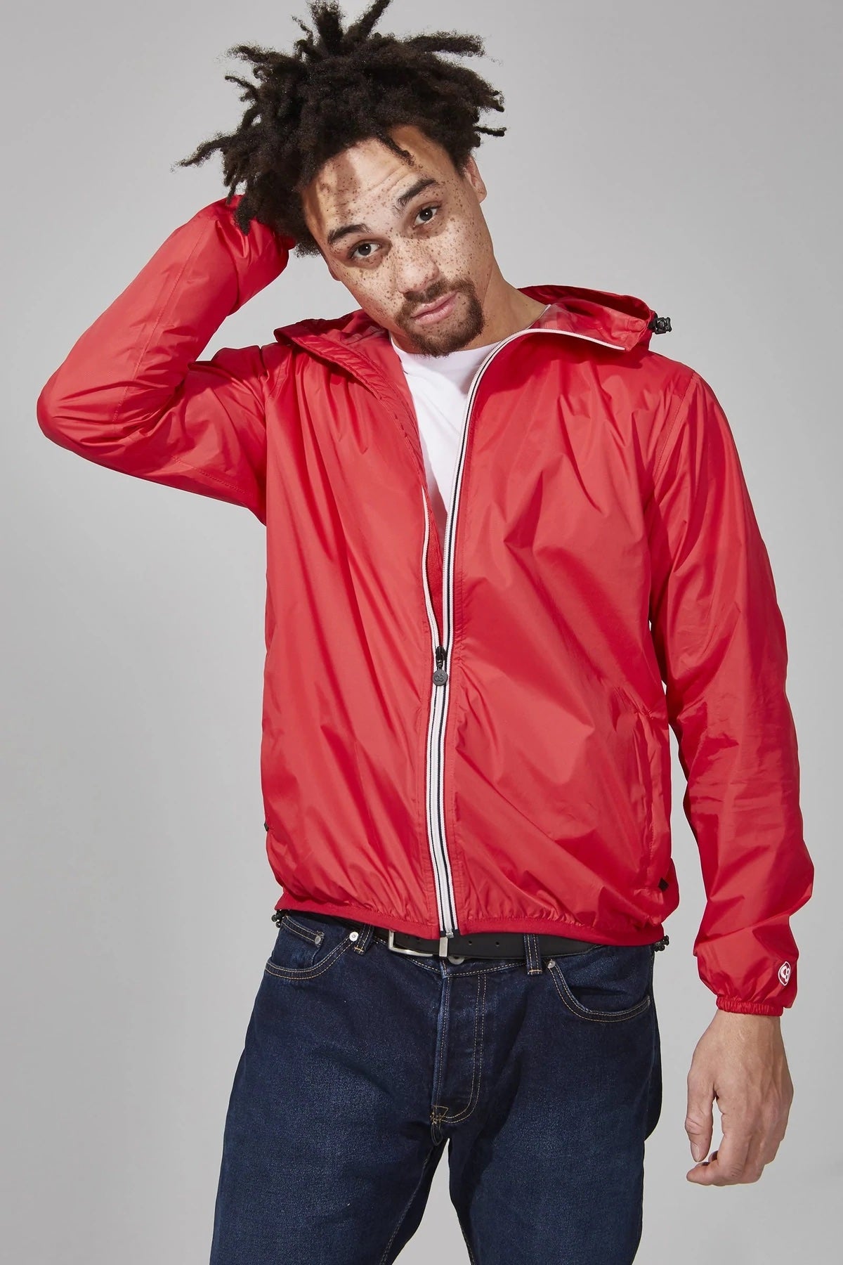 Rain jacket and windbreaker in red - Main Image