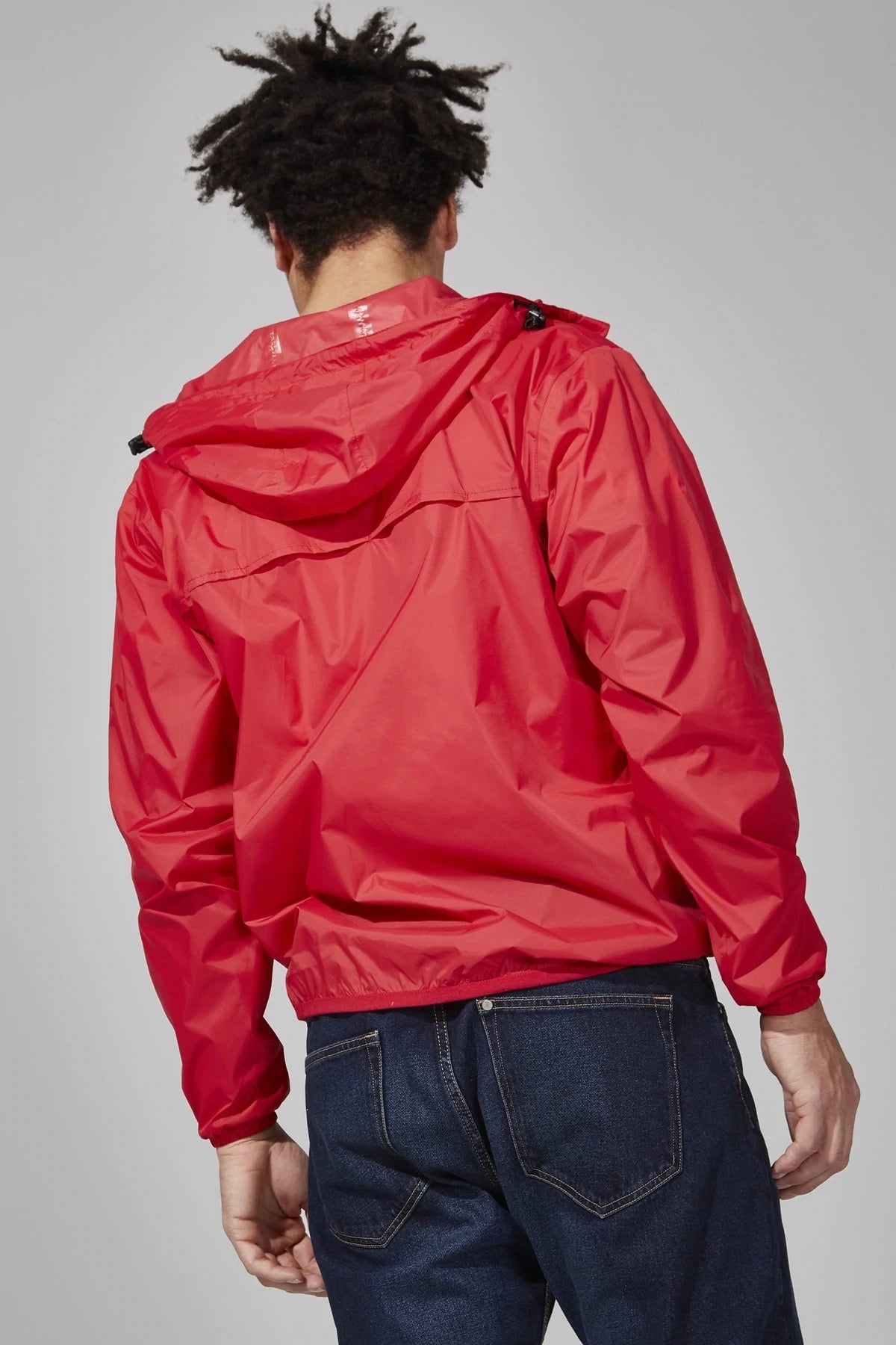 Red full zip packable rain jacket and windbreaker - O8Lifestyle