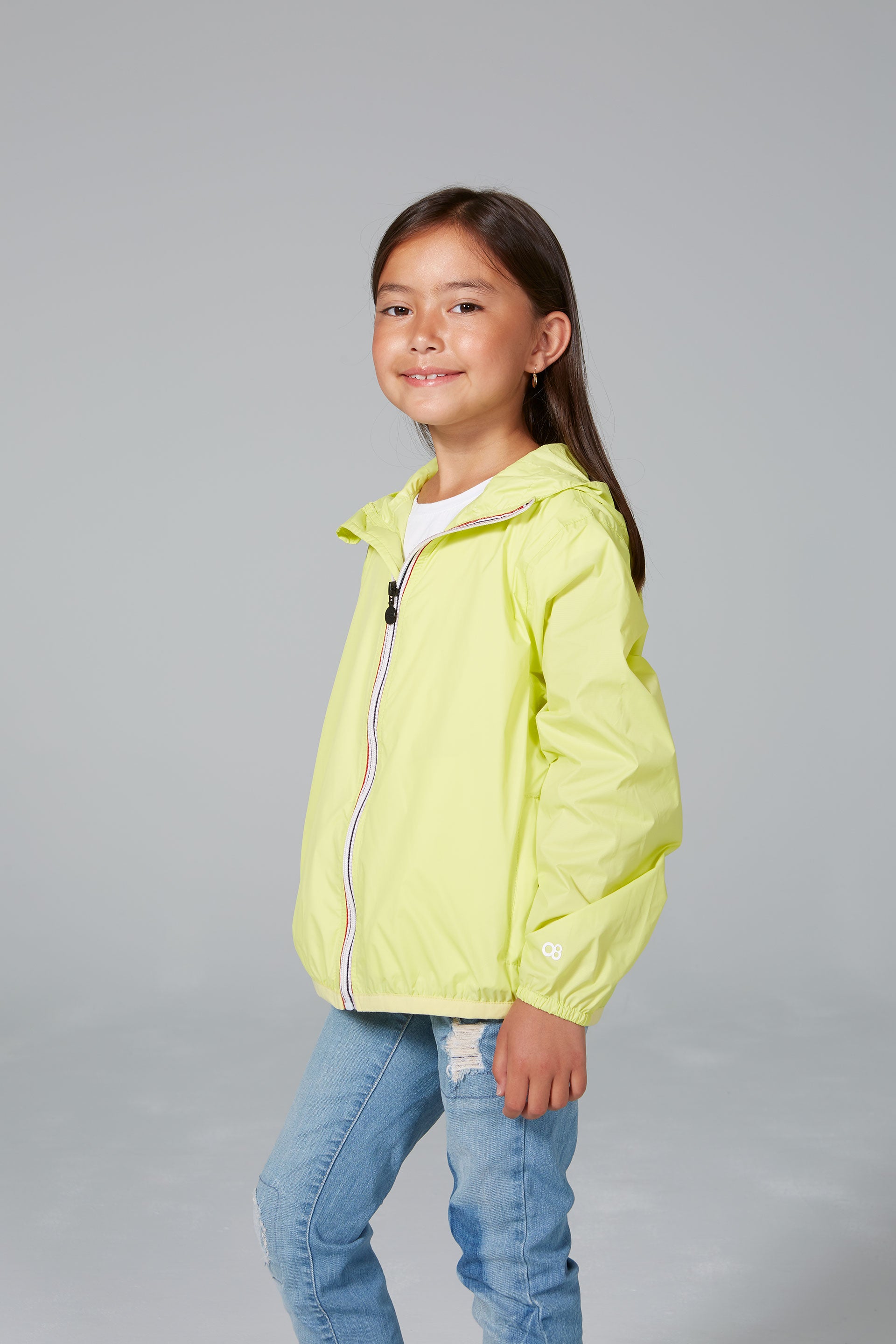 SAM - Kids Citrus Full Zip Packable Rain Jacket - O8lifestyle.