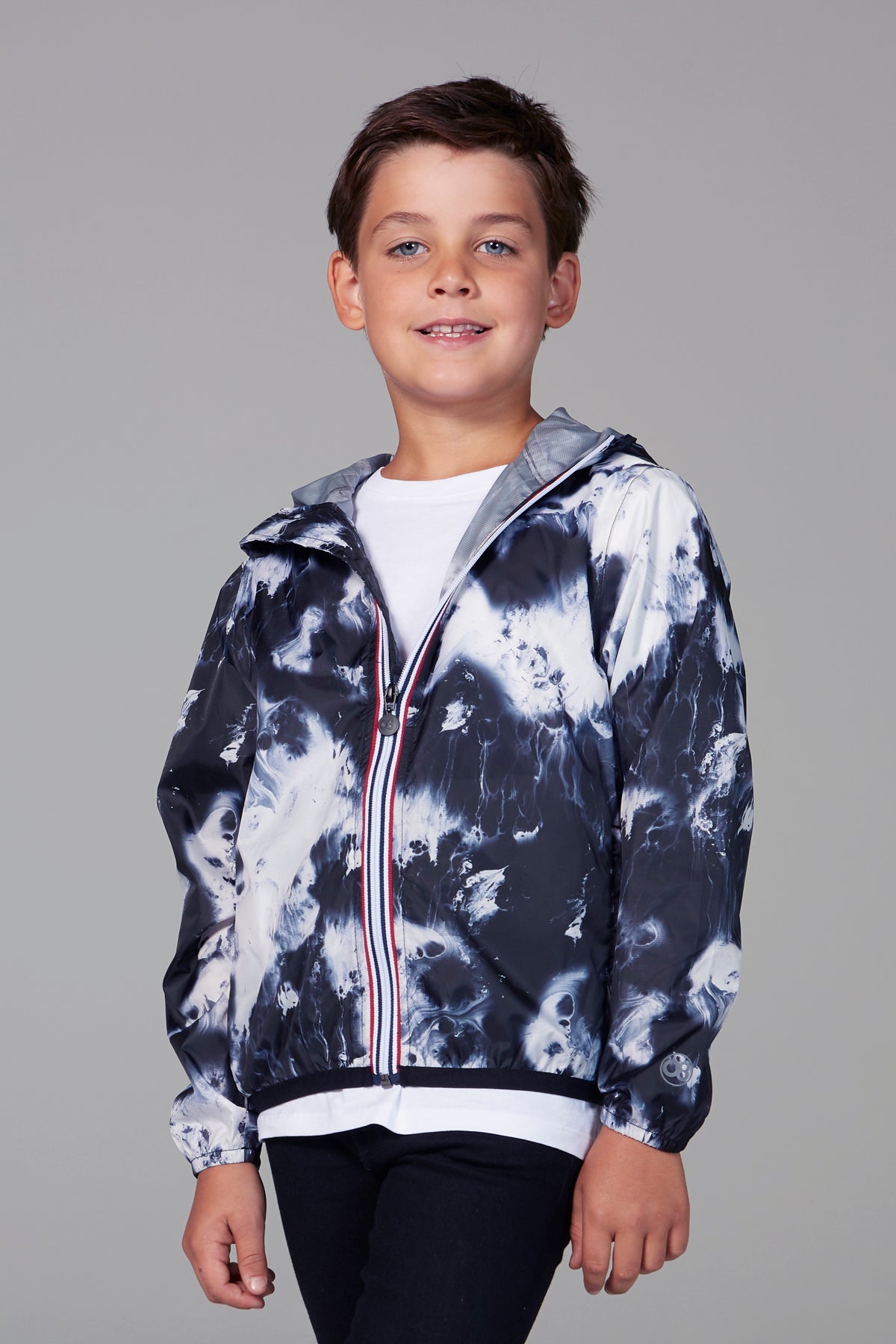 Sam Print - kids oil print packable rain jacket - O8lifestyle.