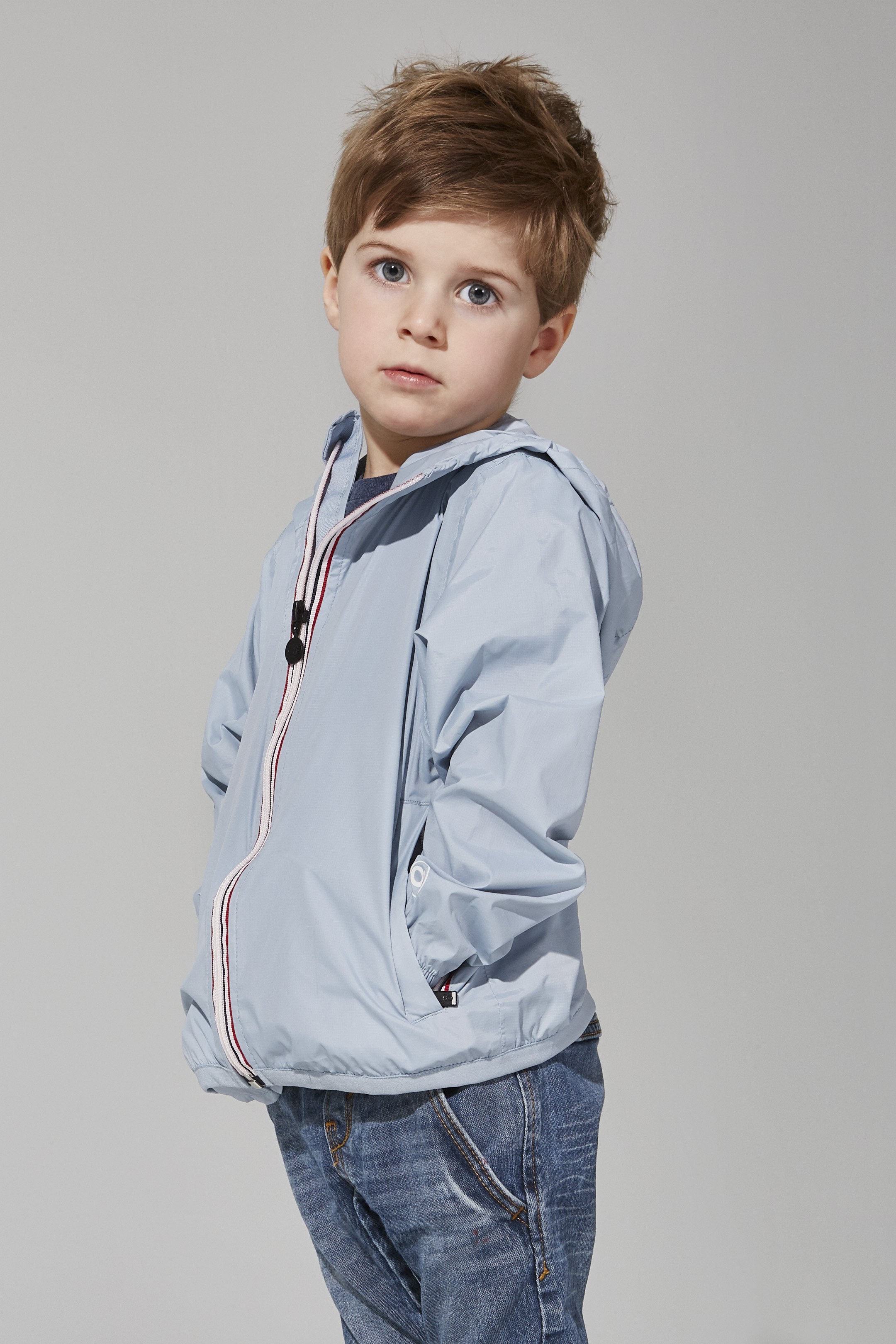 Sam - Kids Celestial Blue Full Zip Packable Rain Jacket - O8lifestyle.