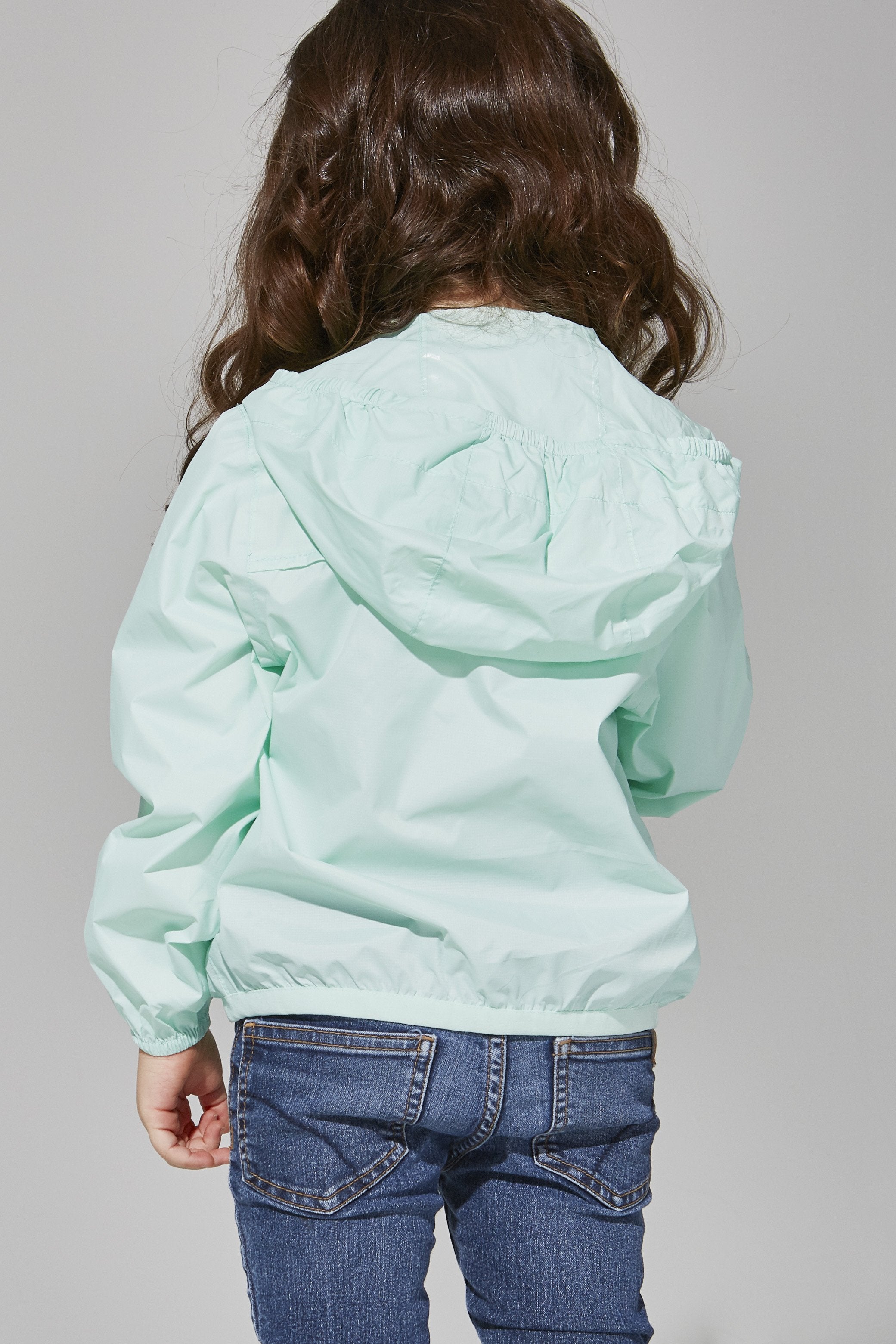 Sam - Kids Mint Full Zip Packable Rain Jacket - O8lifestyle.