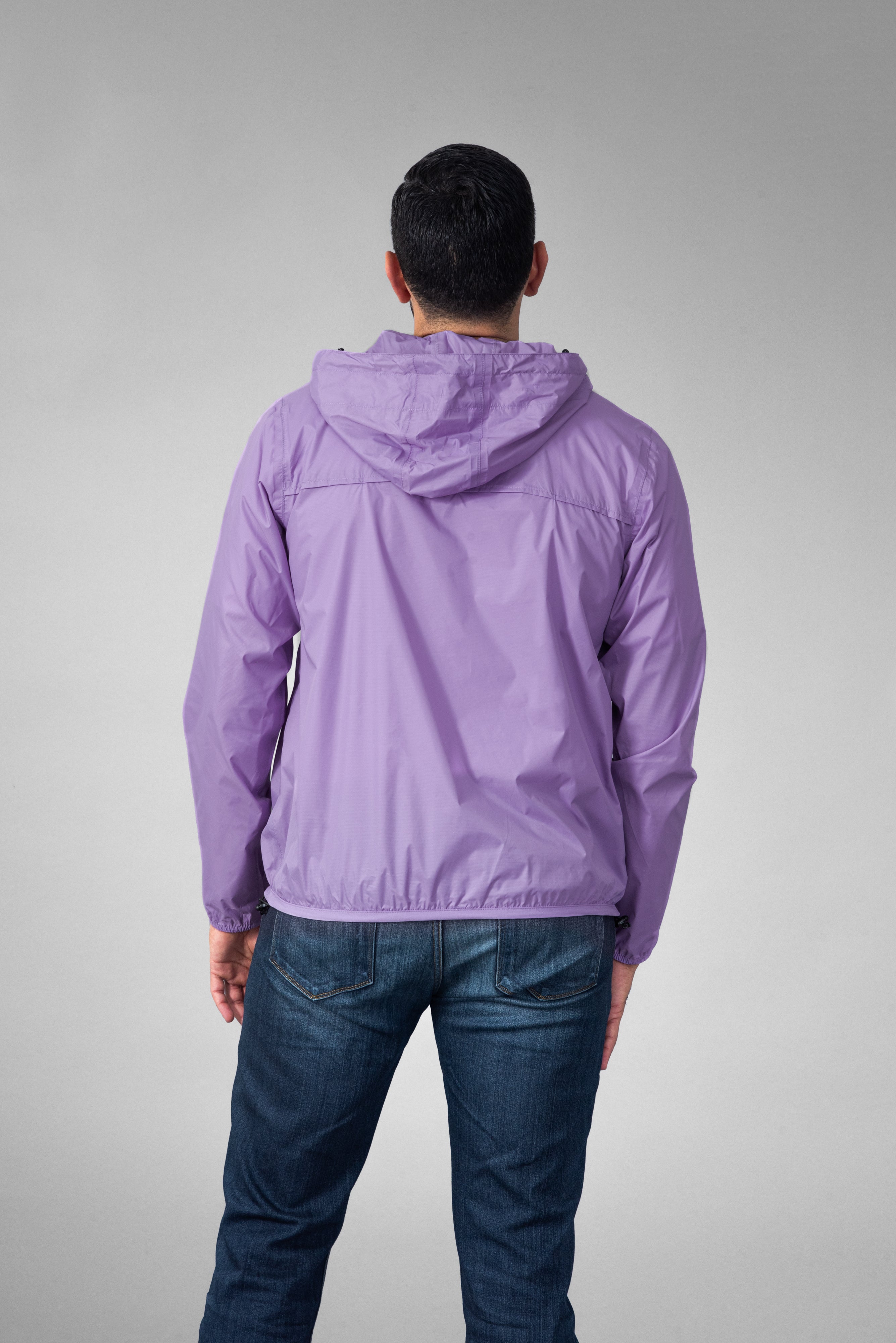 Light purple quarter zip packable rain jacket and windbreaker - O8Lifestyle