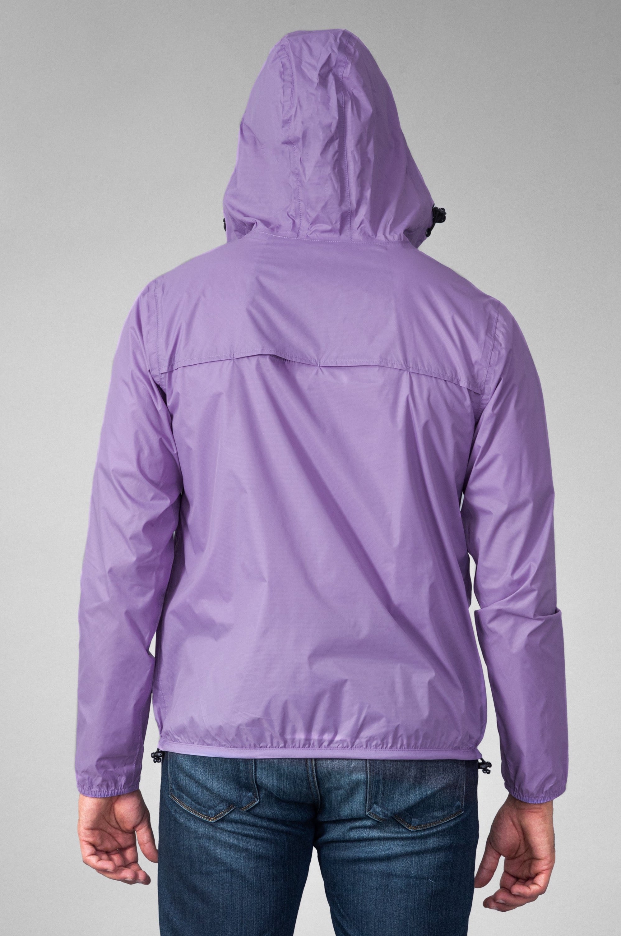 Light purple quarter zip packable rain jacket and windbreaker - O8Lifestyle