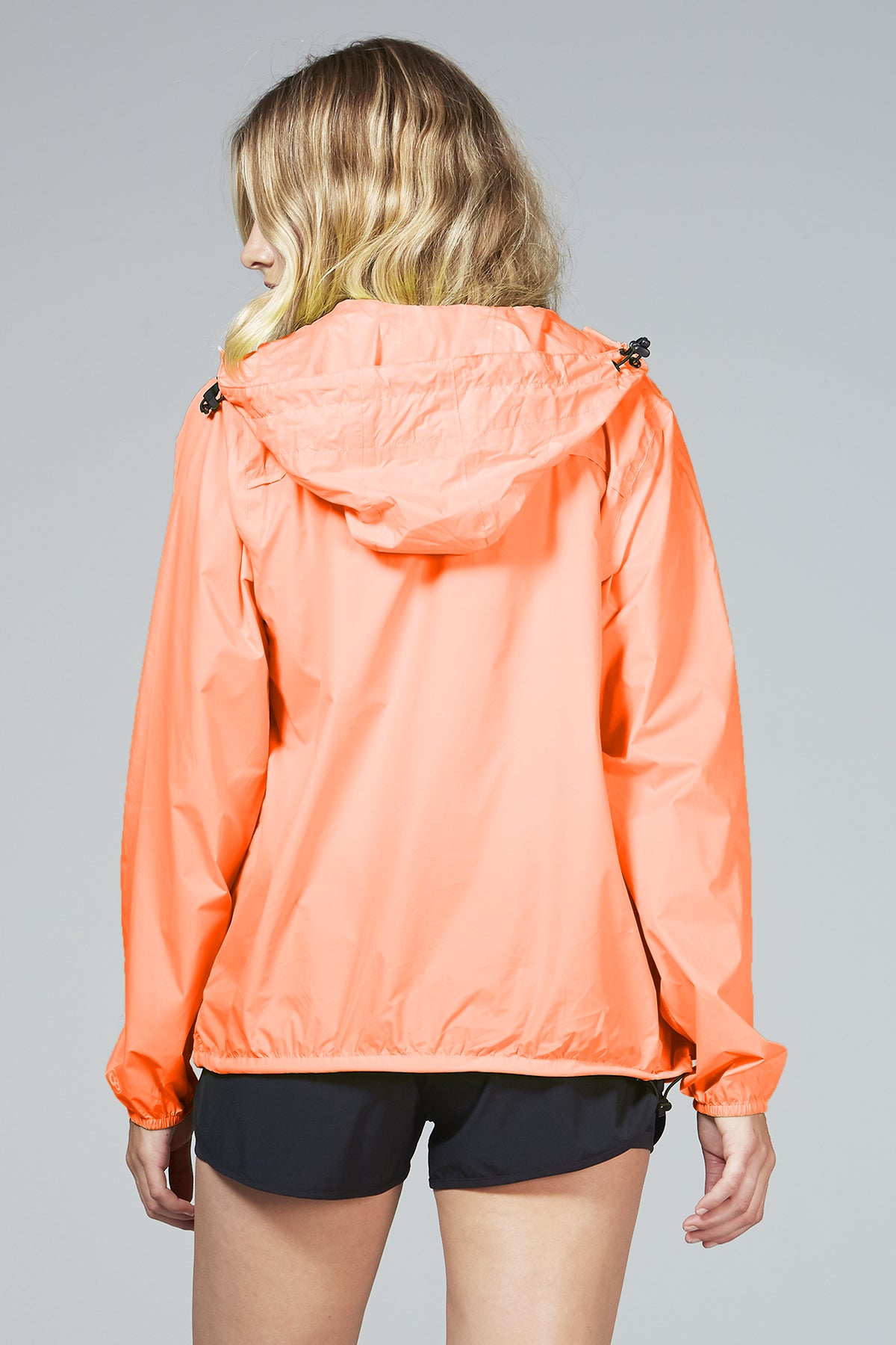 Max orange fluo full zip packable rain jacket - O8lifestyle.