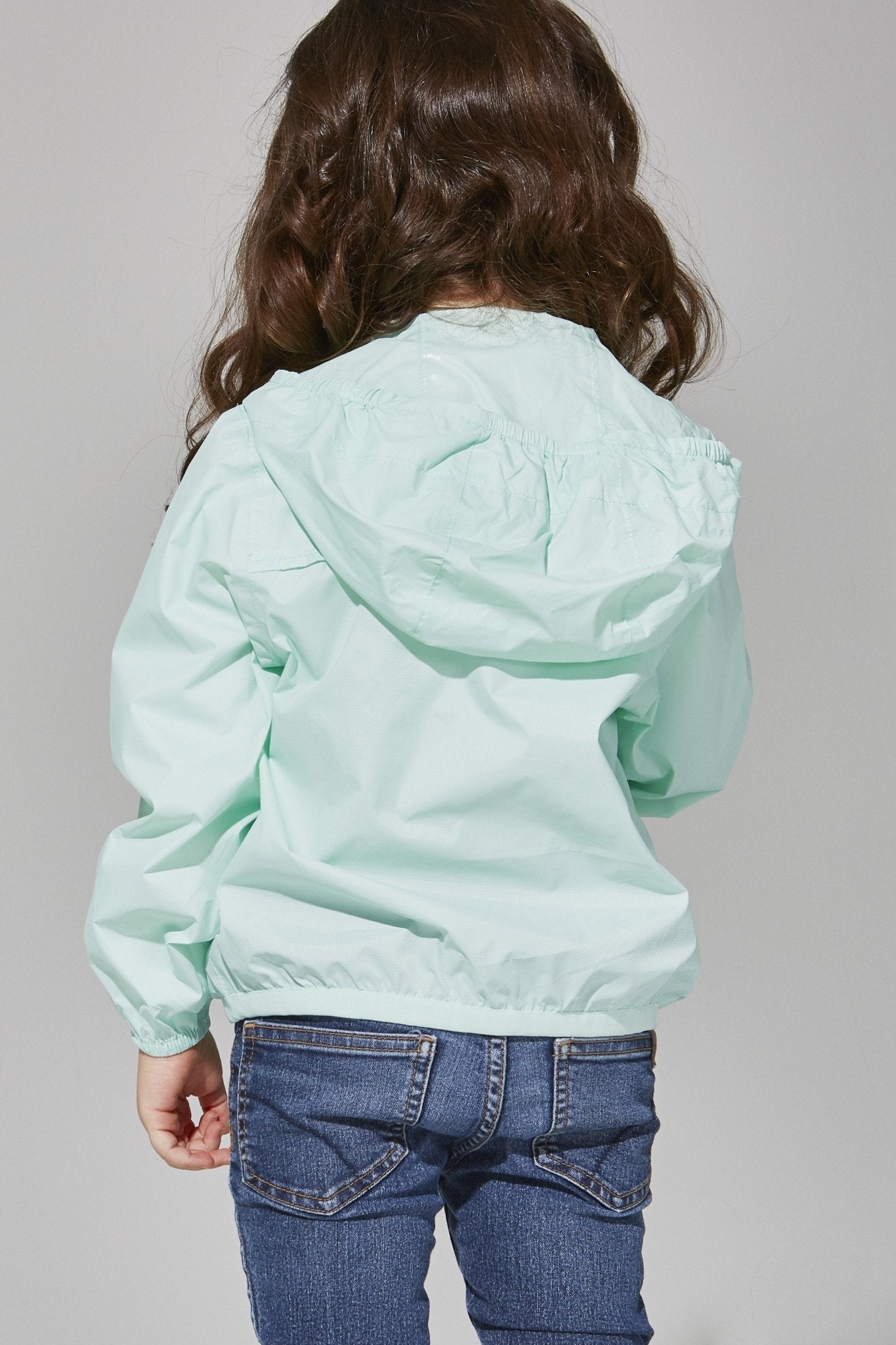 Kids Mint Full Zip Packable Rain Jacket and Windbreaker - O8Lifestyle