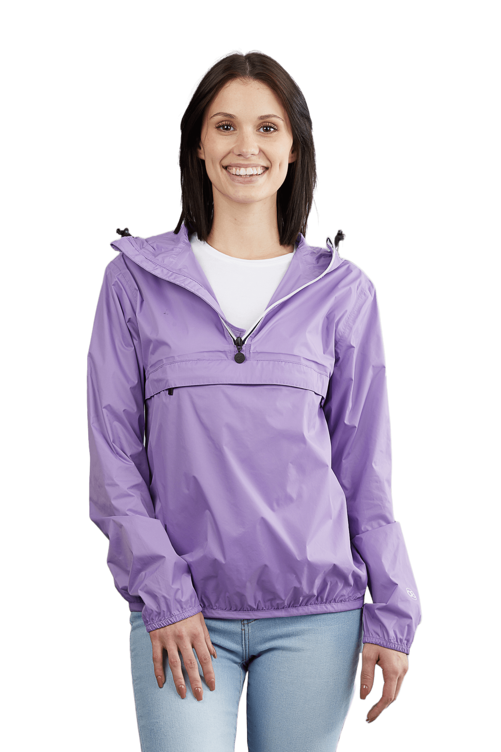 Light purple quarter zip packable rain jacket and windbreaker - O8Lifestyle