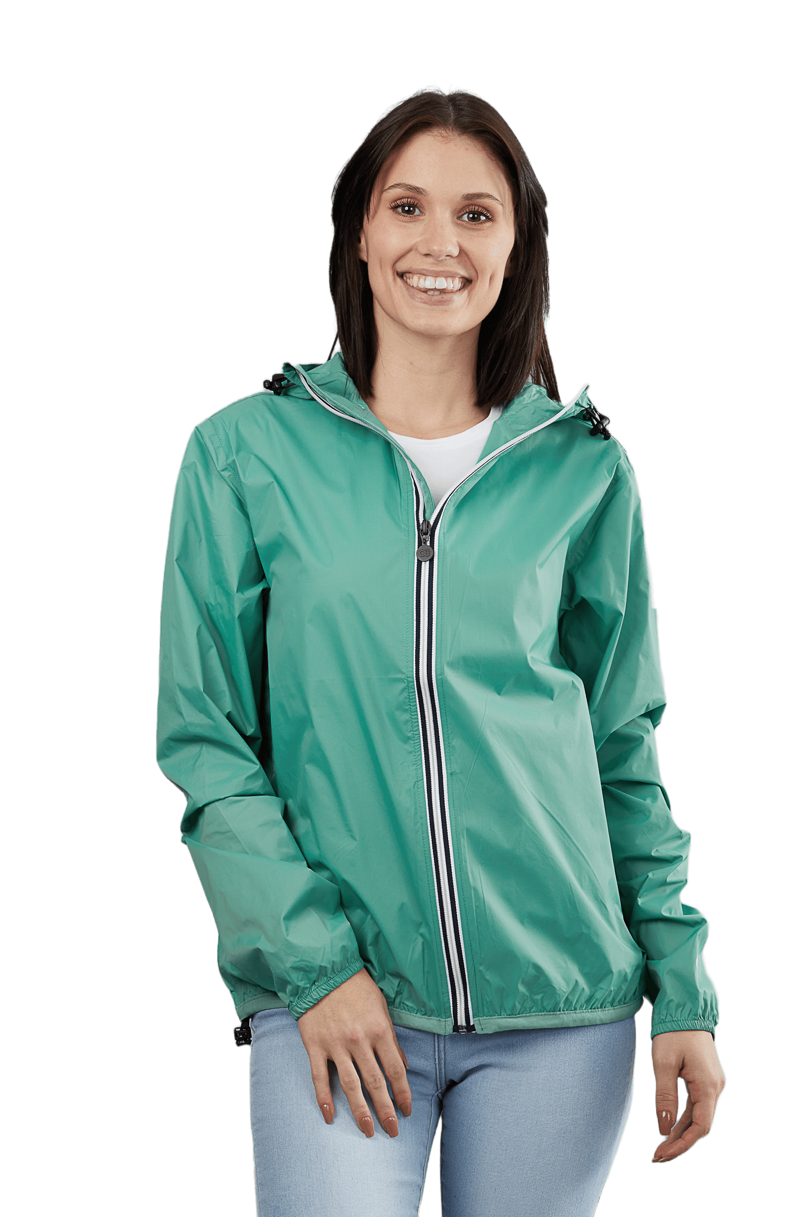 Moss green full zip packable Rain jacket and windbreaker - O8Lifestyle