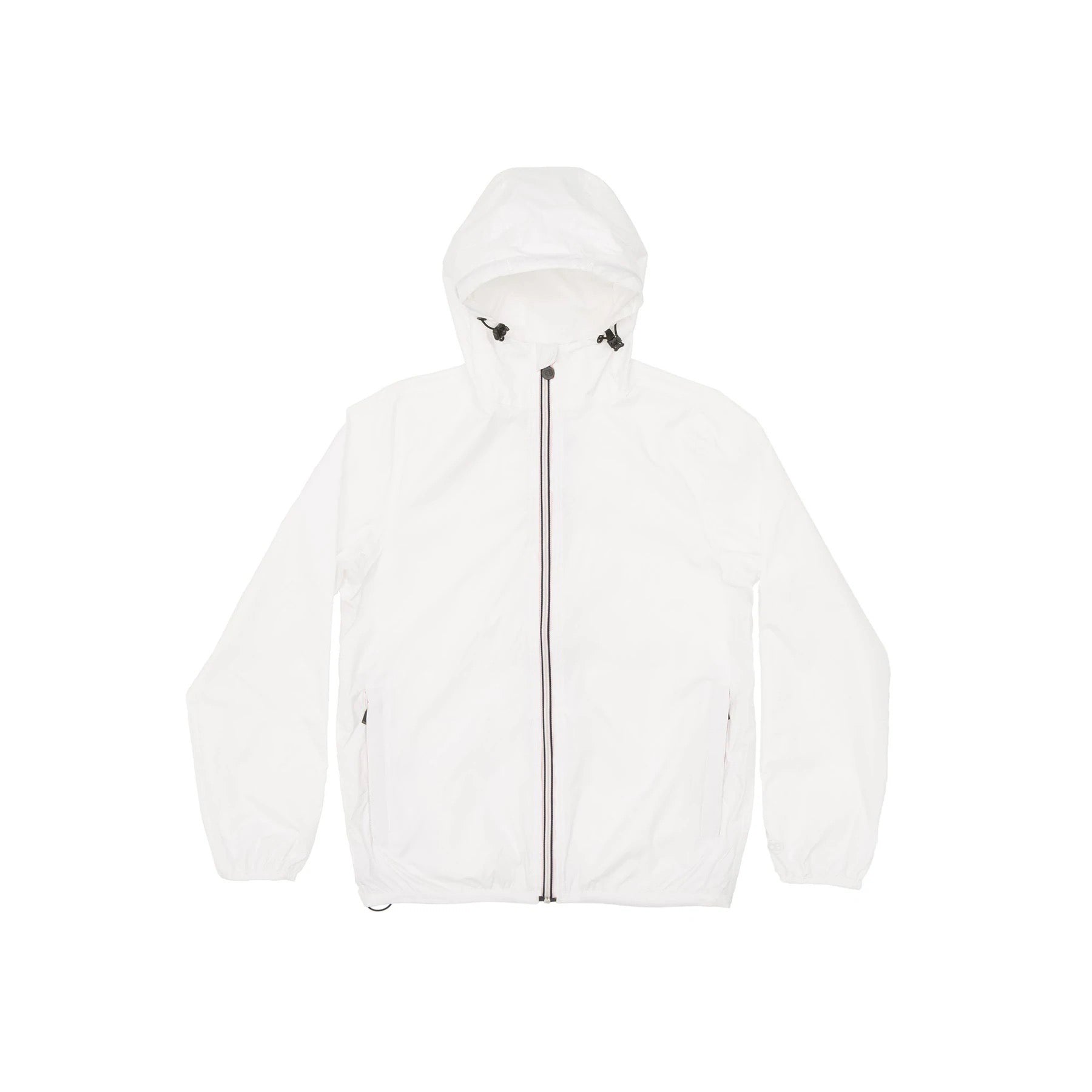 White full zip packable rain jacket and windbreaker - O8Lifestyle
