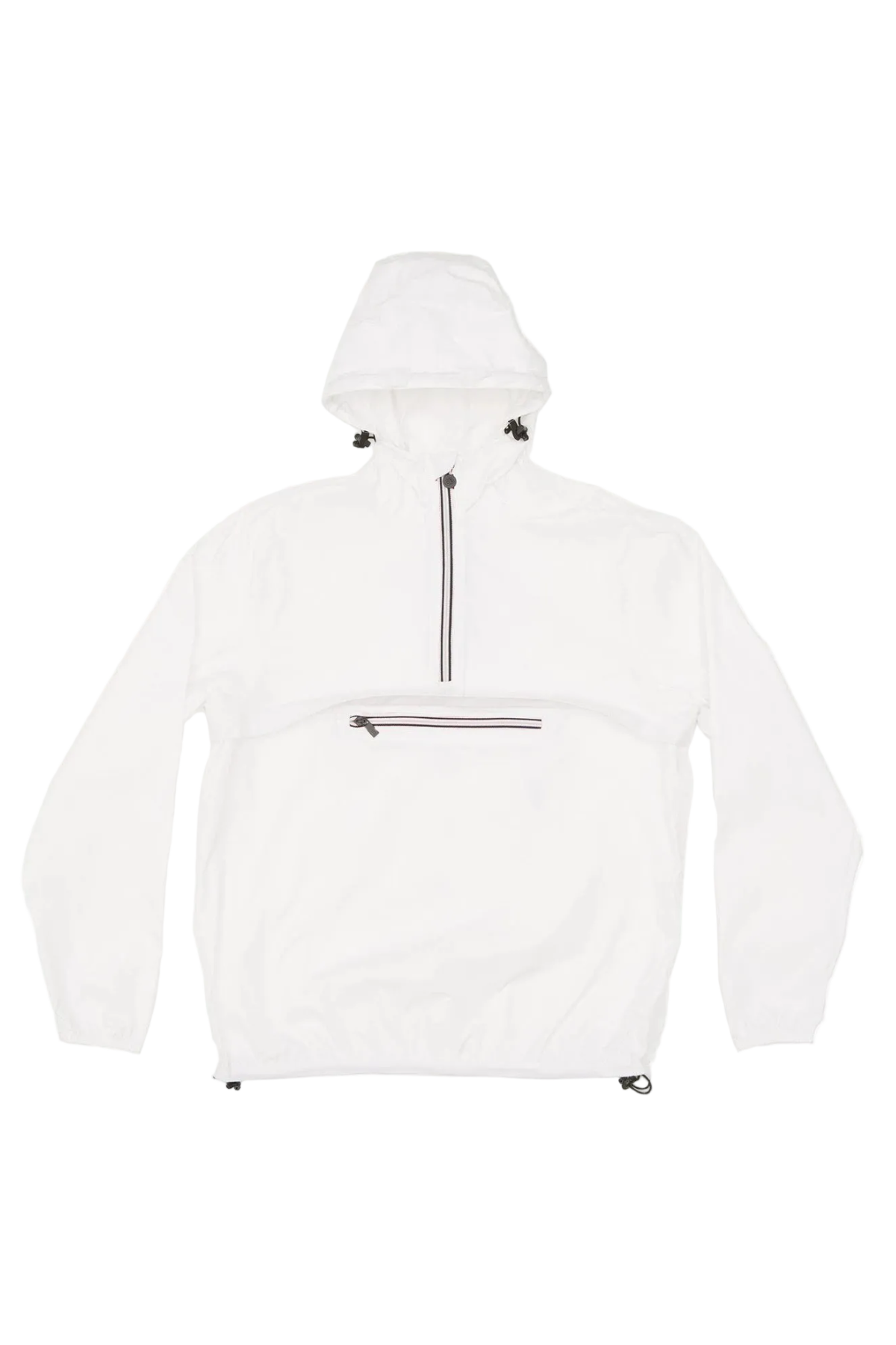 White quarter zip packable rain jacket and windbreaker - O8Lifestyle