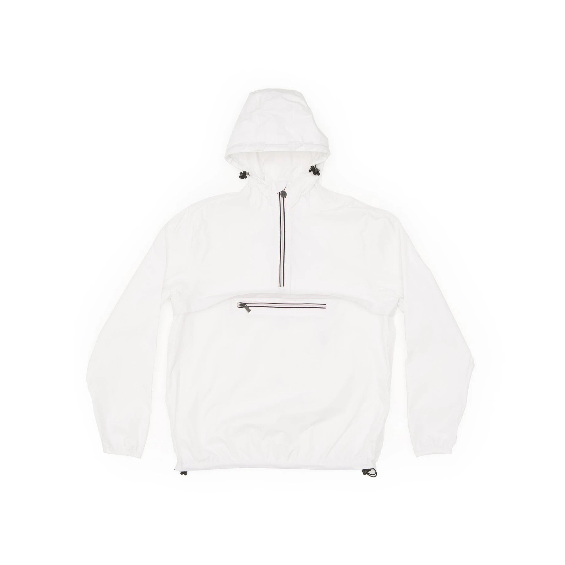 White Quarter Zip Packable Rain Jacket - O8Lifestyle