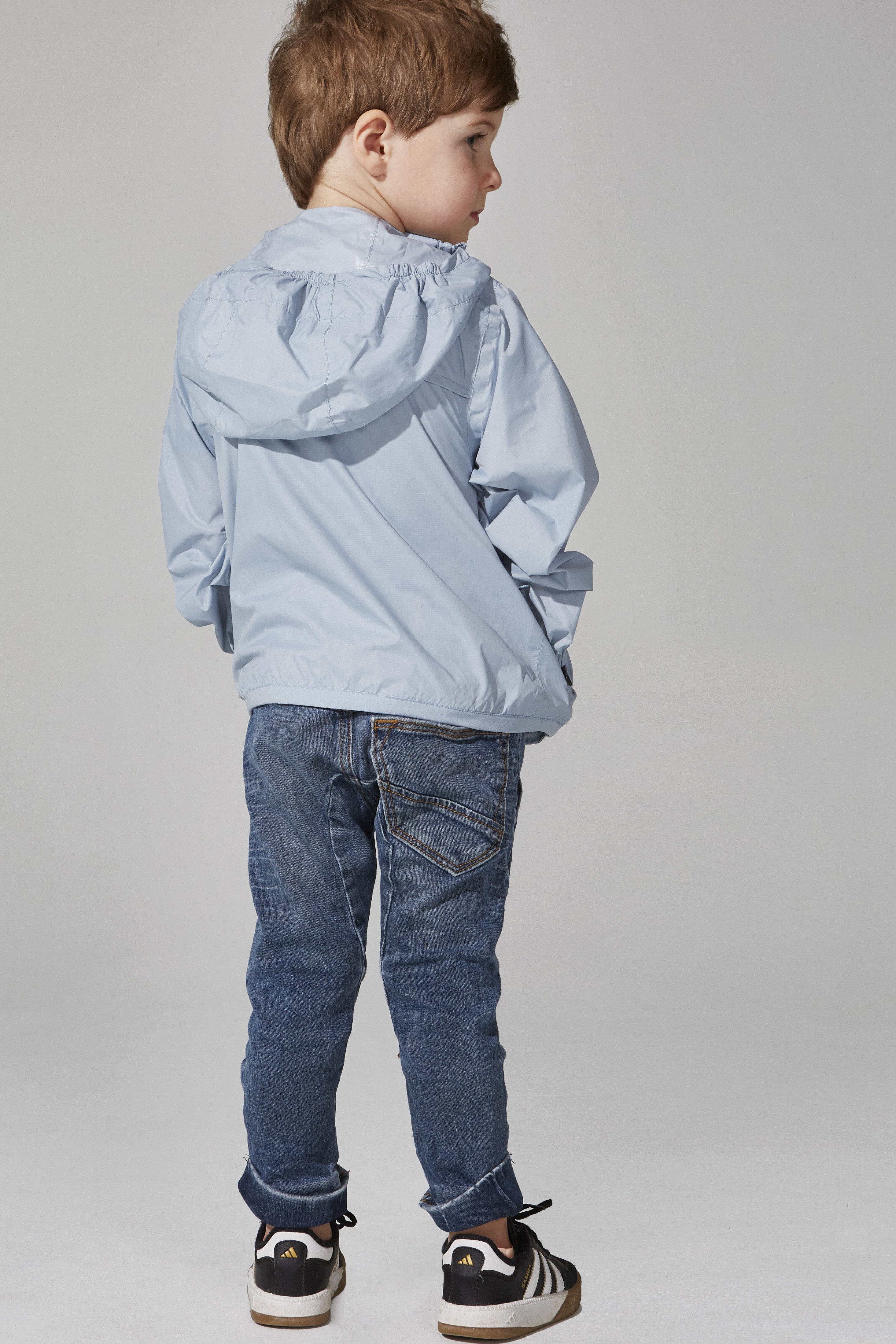 Sam - Kids Celestial Blue Full Zip Packable Rain Jacket - O8lifestyle.