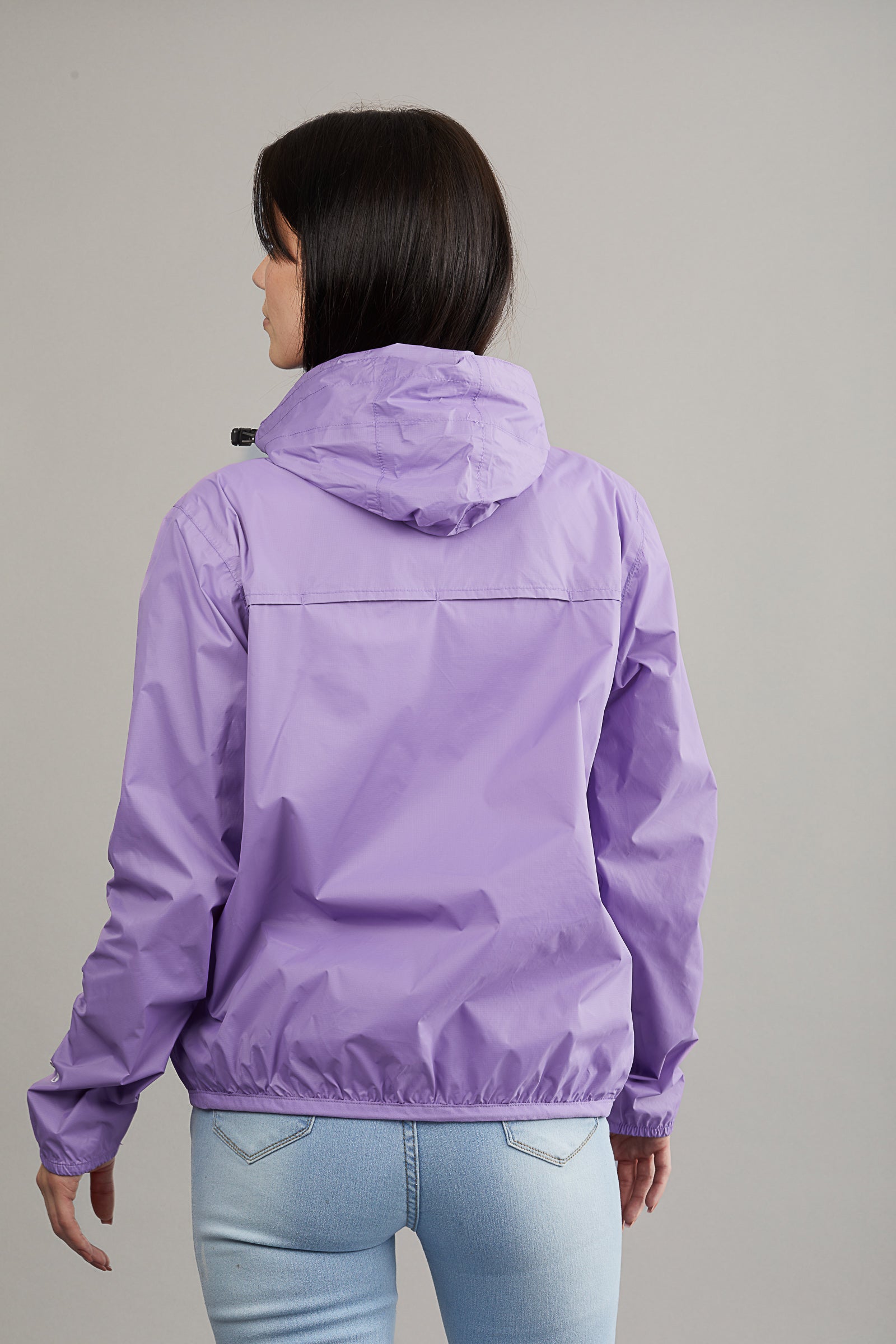 Alex - light purple quarter zip packable rain jacket - O8Lifestyle
