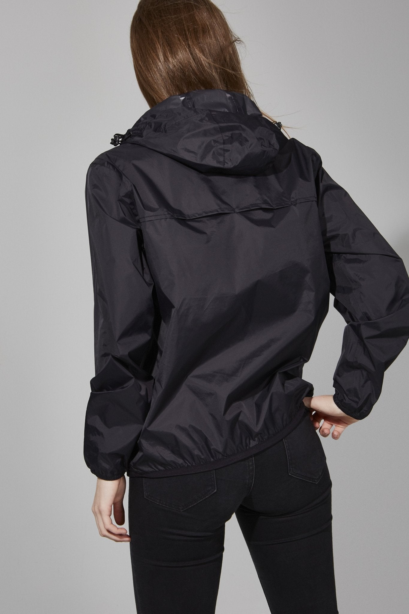 Black Quarter Zip Packable Rain Jacket and windbreaker - O8Lifestyle