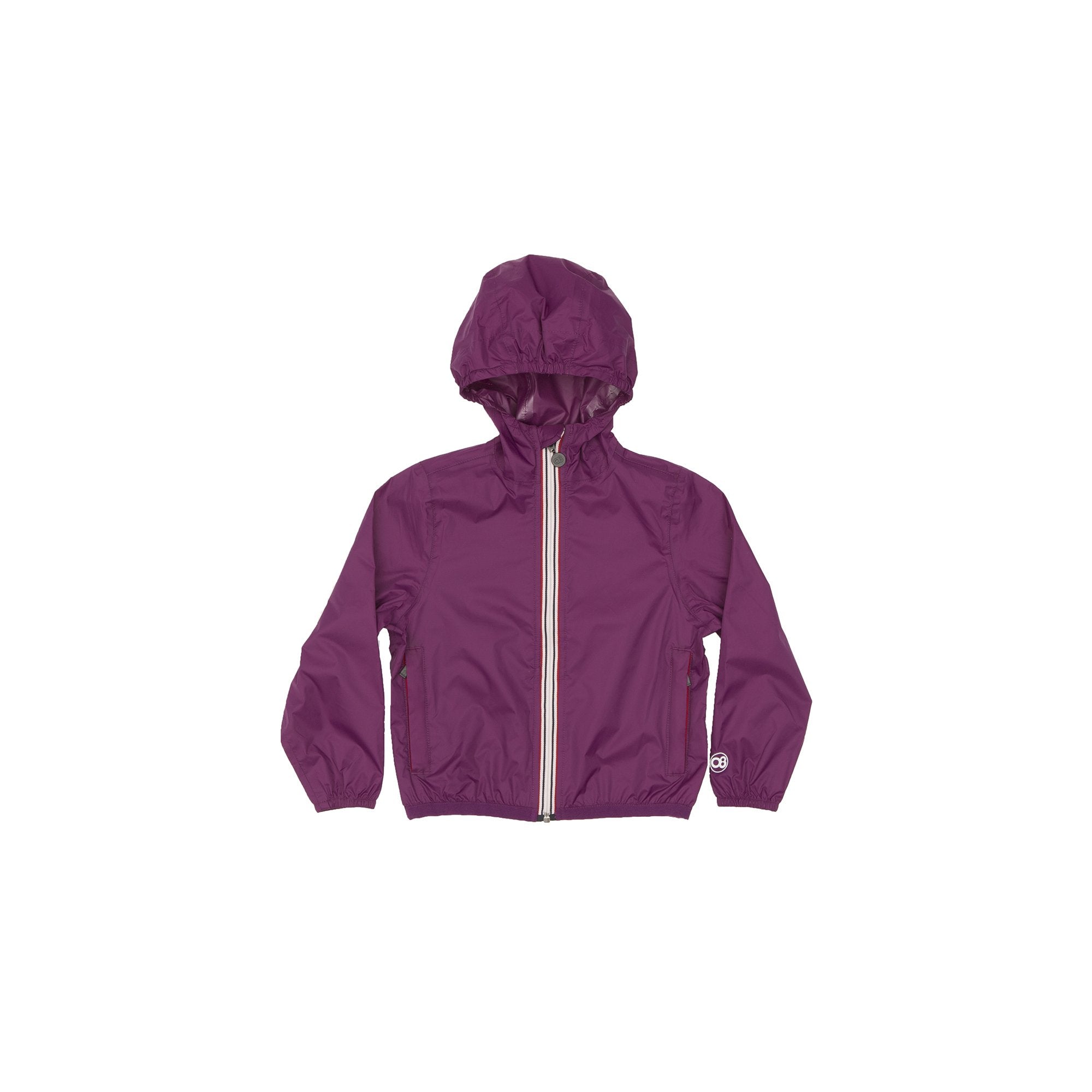 Sam - Kids Grape Full Zip Packable Rain Jacket - O8lifestyle.