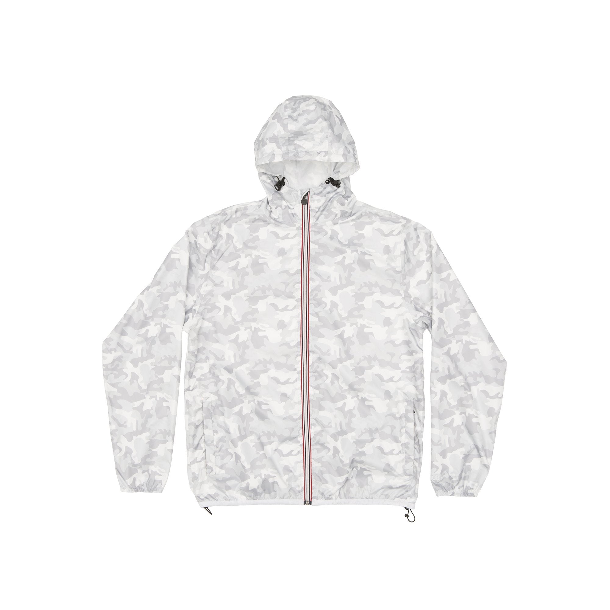 Max Print - White Camo Full Zip Packable Rain Jacket - O8lifestyle.