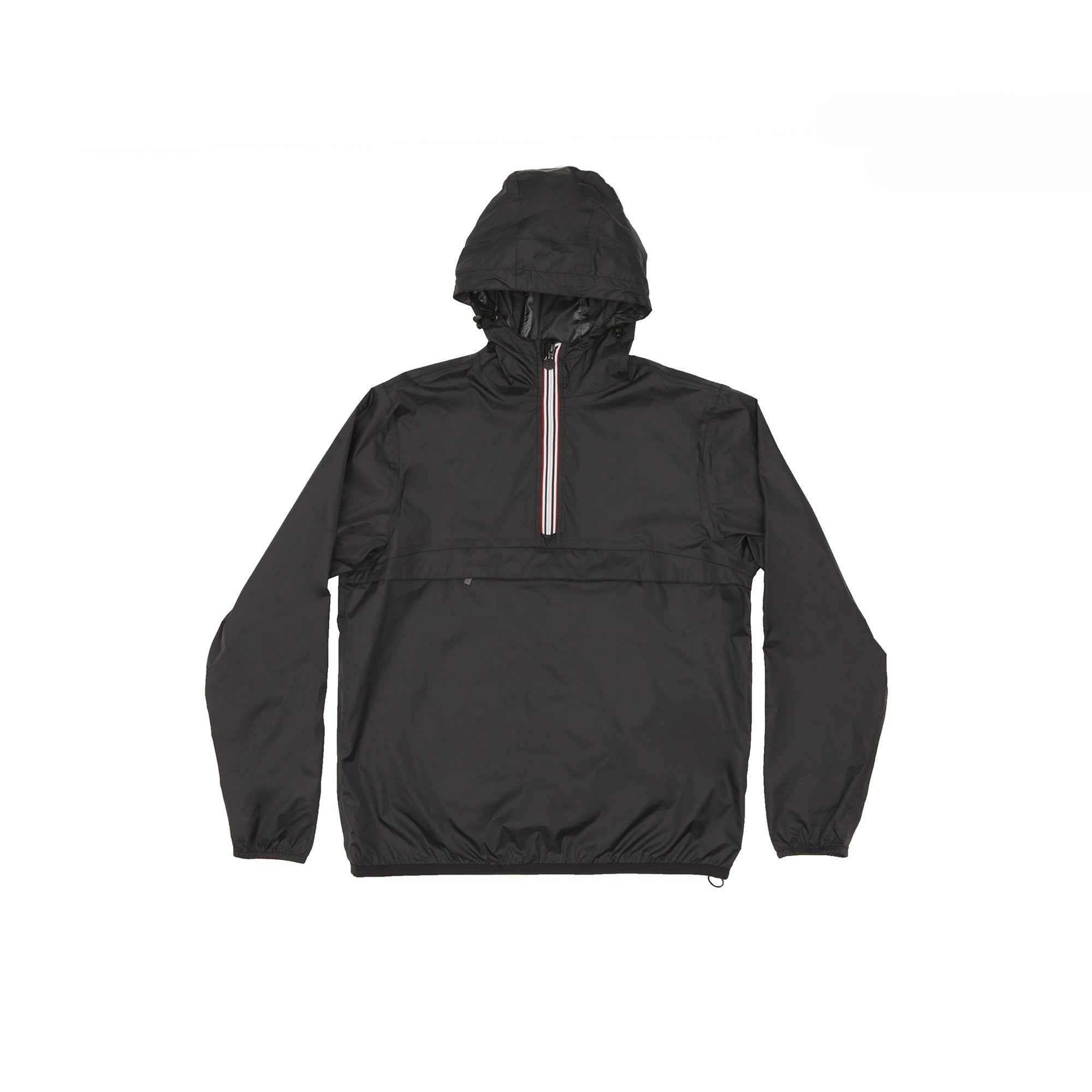Quarter zip packable light rain jacket and windbreaker in black - O8Lifestyle